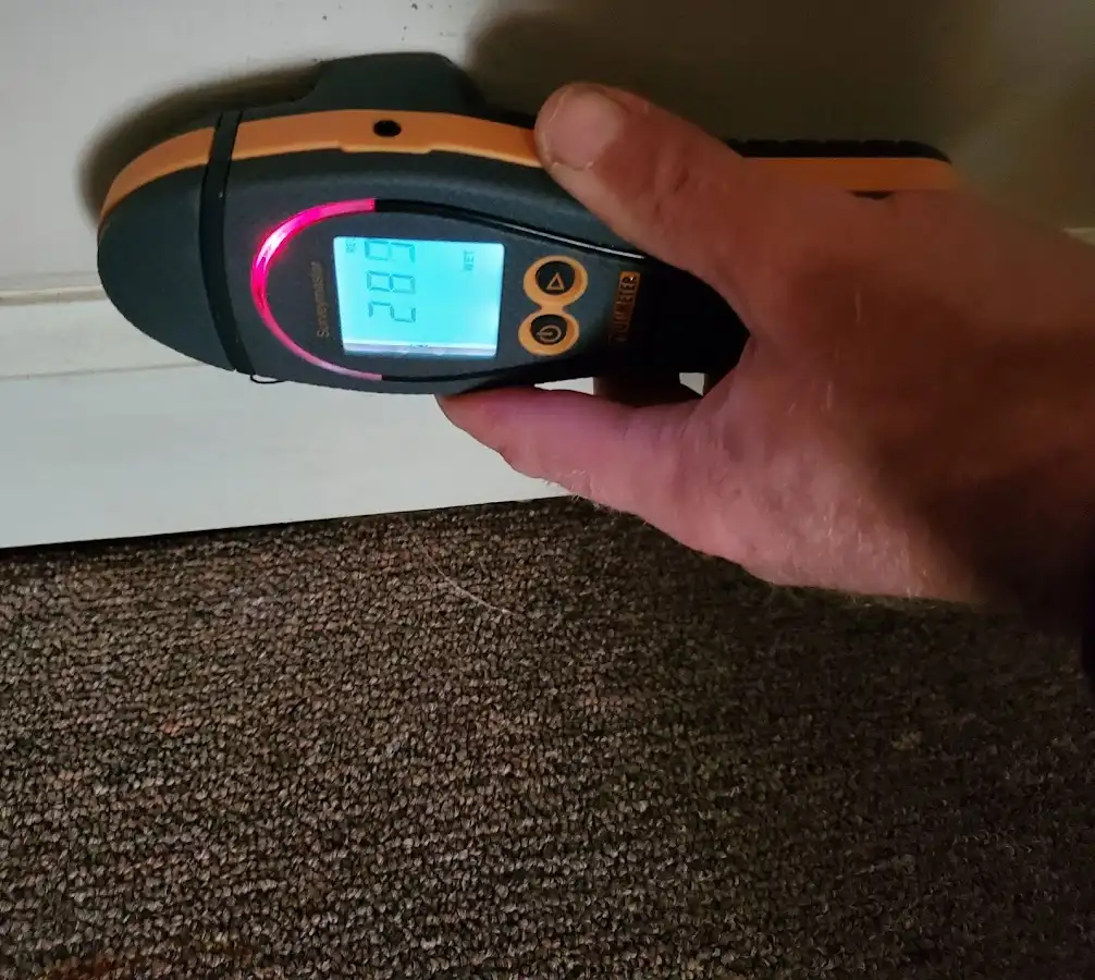 Moisture detection at baseboard during Sewage Cleanup & Sanitation in Parma Heights